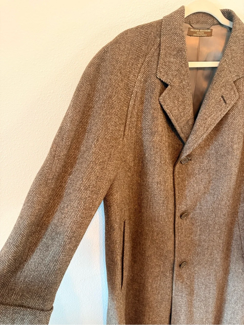 Brooks Brothers Brown Herringbone Trench Coat
